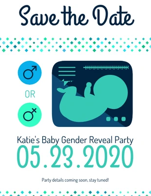 Free  Template: Gender Reveal Save the Date Invitation