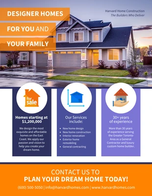 premium  Template: Designer Homes Marketing Pamphlet Flyer Template