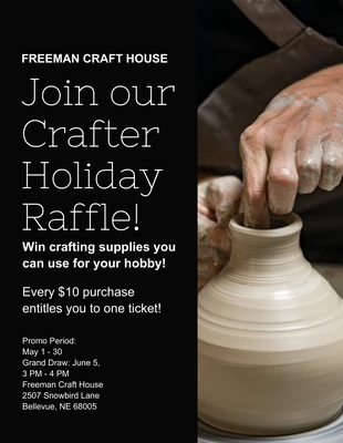 Free  Template: Crafter Holiday Raffle Flyer Template