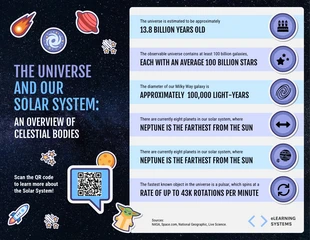 Free  Template: Universe and Our Solar System Infographic Template