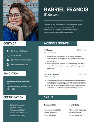 Free  Template: Simple Green Tech Resume Template