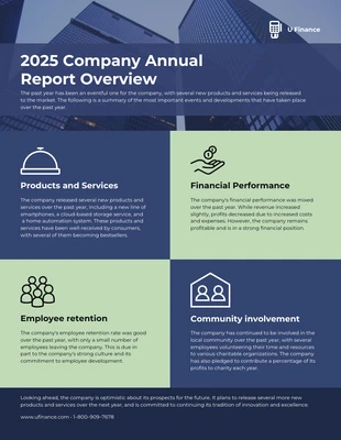 business  Template: Sample Corporate Annual Report Template