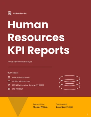 Free  Template: Human Resources KPI Report Template