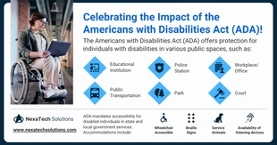 Free accessible Template: Americans with Disabilities Act Statistical LinkedIn Post