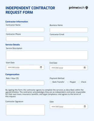 Free  Template: Printable Contractor Work Order Request Form Template