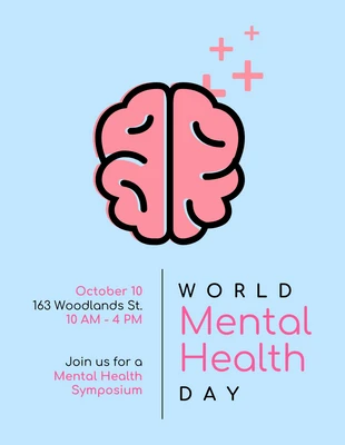 Free  Template: Brain Mental Health Event Poster