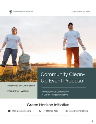 business  Template: Community Clean-Up Event Proposal Template