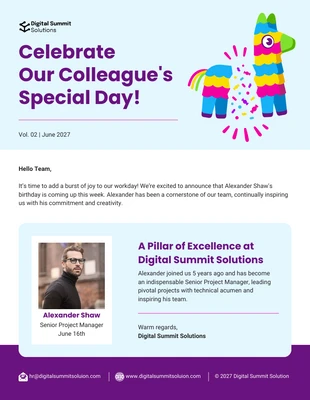 Free  Template: Special Birthday Celebration Email Newsletter Template