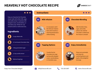 business  Template: Hot Chocolate Recipe Food Infographic Template