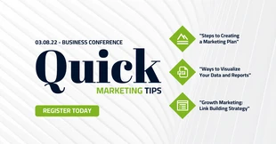 Free  Template: Marketing Business Conference LinkedIn Banner Ad