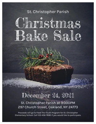 premium  Template: Chalk Christmas Bake Sale Flyer Template