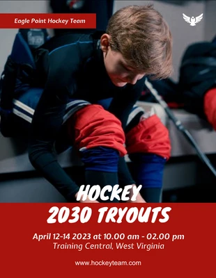 Free  Template: Hockey Tryouts Flyer Template