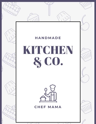 premium  Template: White Illustration Pattern Kitchen Label