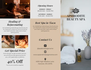 Free  Template: Grey Brown Beauty Spa Brochure Template