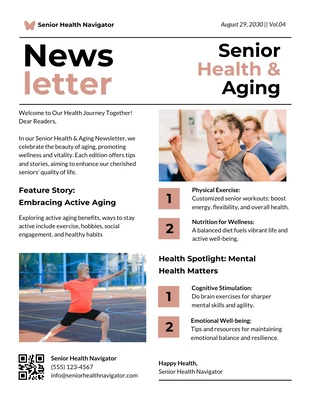 premium  Template: Best Health Newsletter For Seniors Template