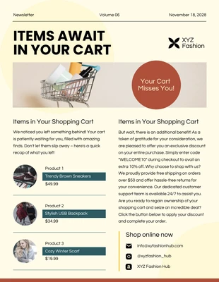 premium  Template: Abandoned Cart Recovery Newsletter Template