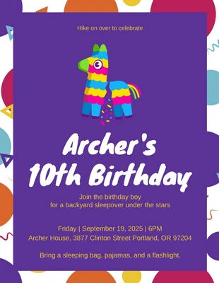 Free  Template: Playful 10th Birthday Flyer Template