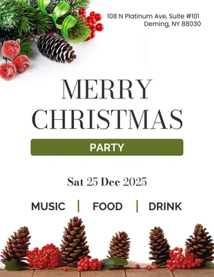 Free  Template: Modern Minimalist Design Black & Green Christmas Party