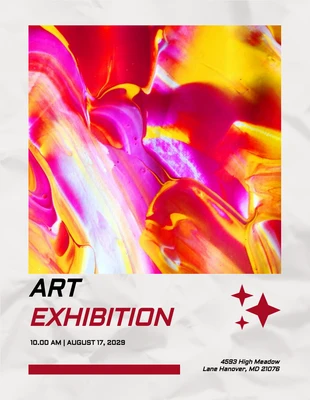 Free  Template: White Modern Texture Aesthetic Art Exhibition Poster