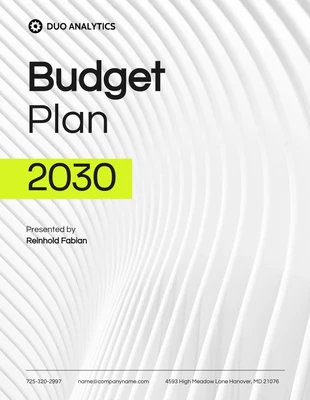 Free  Template: White Lime Green Budget Plan Template