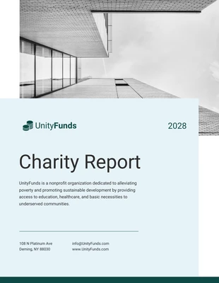 Free  Template: Green Charity Report Template