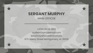 Grey Modern Pattern Military Business Card - Page 2