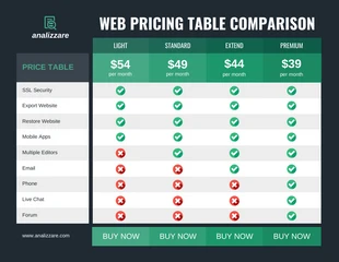 business  Template: Web Pricing Table Comparison Infographic Template