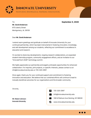 premium  Template: Simple Orange and Brown University Letterhead