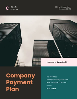 Free  Template: Black Casal Company Payment Plan Template