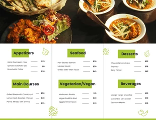 Minimalist Green Restaurant Tri-fold Brochure - Page 2