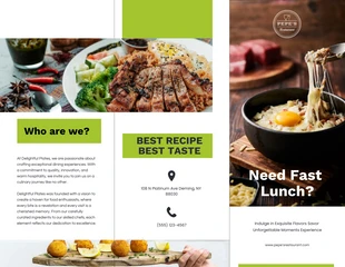 business  Template: Green Restaurant Tri-fold Brochure Template