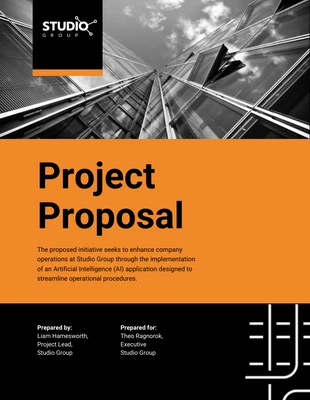 business  Template: Dark Orange Project Proposal