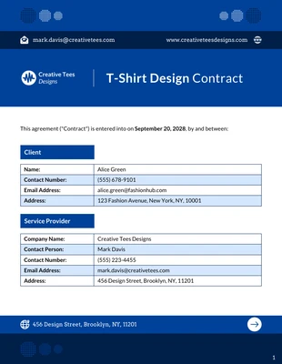 premium  Template: T-Shirt Design Contract Template