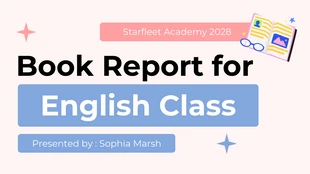 Free  Template: Book Report For English Classes Presentation Template