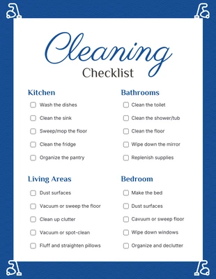 Free interactive Template: Simple Pattern Cleaning Checklist Template