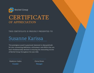 business  Template: Geometric Certificate of Appreciation for Employee Template