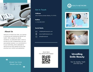 Free  Template: Blue Teal Dental Brochure Template