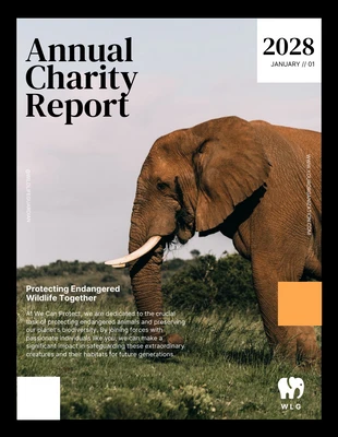 Free  Template: Animal Organization Annual Charity Report Template