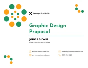 Free  Template: Green & Organge Color Marketing Proposal Template