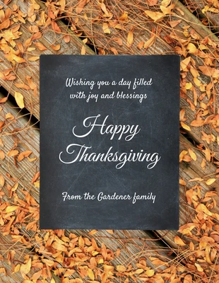 premium  Template: Chalk Board Thanksgiving Card