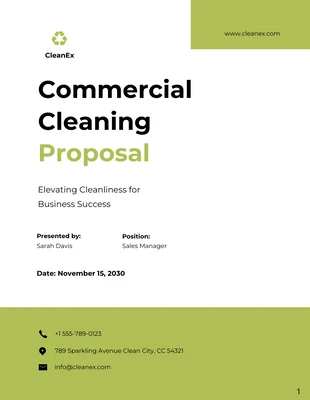 business  Template: Commercial Cleaning Proposal Template