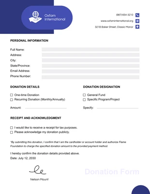 premium  Template: Simple Donation Form Template