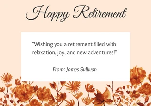 Free  Template: Bohemian Simple Retirement Card