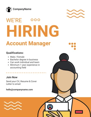 Free  Template: We're Hiring Flyer Template