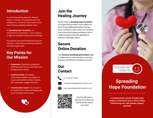 Free interactive Template: Red and White Minimalist Clean Modern Fundraising Tri-fold Brochure