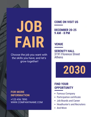 Free  Template: Job Fair Flyer Template