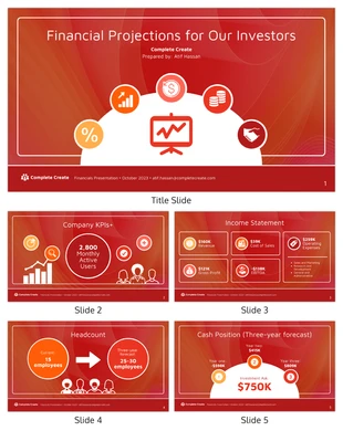 premium accessible Template: Financial Projection Pitch Deck Presentation Template