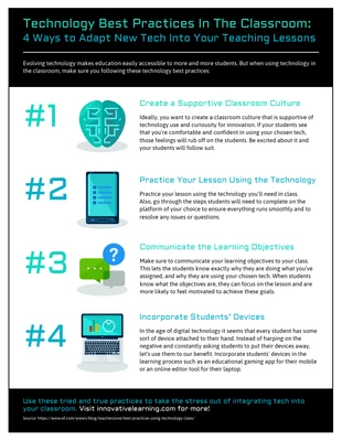 Free  Template: Tech In Classrooms Process Infographic Template