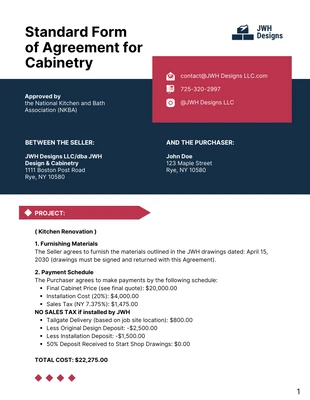 premium  Template: Cabinet Installation Contract Template