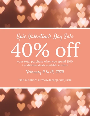 Free  Template: Epic Valentine's Day Promotion Flyer Template